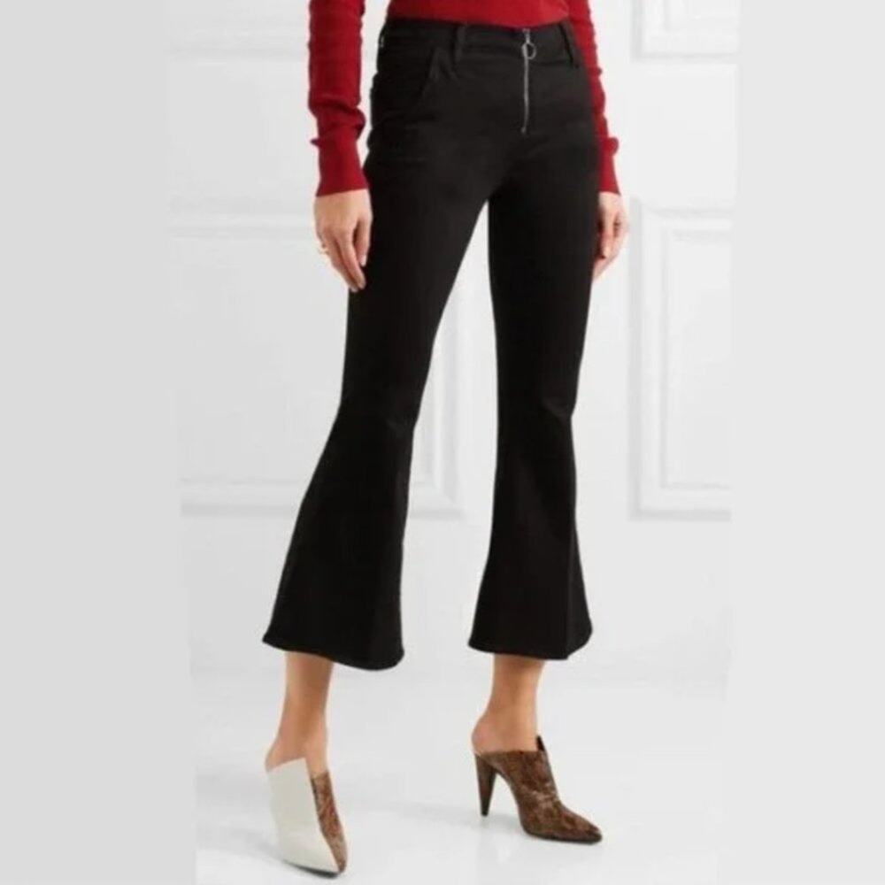 FRAME Le Crop Bell Jeans Flare Vian Black {UU26}